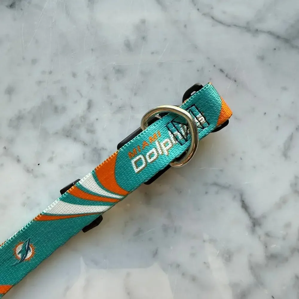 NFL Miami Dolphins Hunter Pet Gear Adjustable Dog Collar Medium NWT
